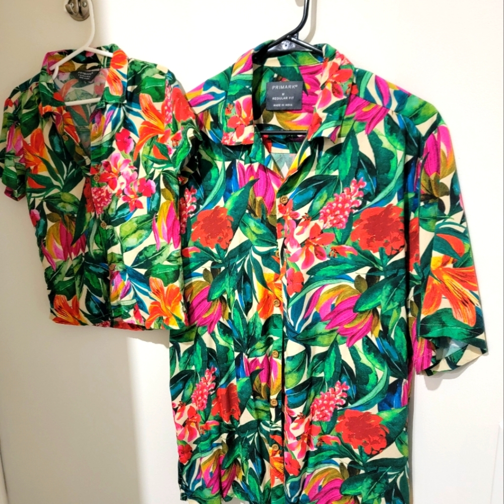 Matching Father Son Tropical Shirts. Father is size medium and son is size 5t